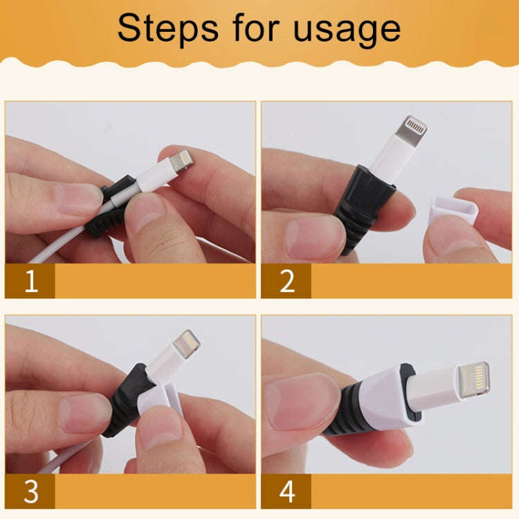2 PCS Anti-break USB Charge Cable Winder Protective Case Protection Sleeve(Yellow)