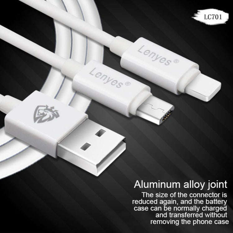 Lenyes LC701 1m 2.4A Output USB to 8 Pin PVC Data Sync Fast Charging Cable