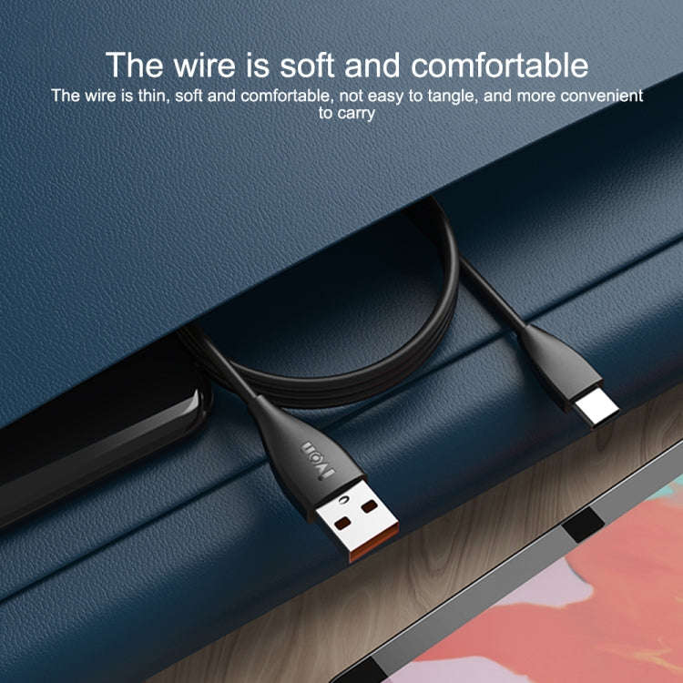 IVON CA87 USB to Micro USB TPE Fast Charge Data Cable, Cable Length: 1m (Black)