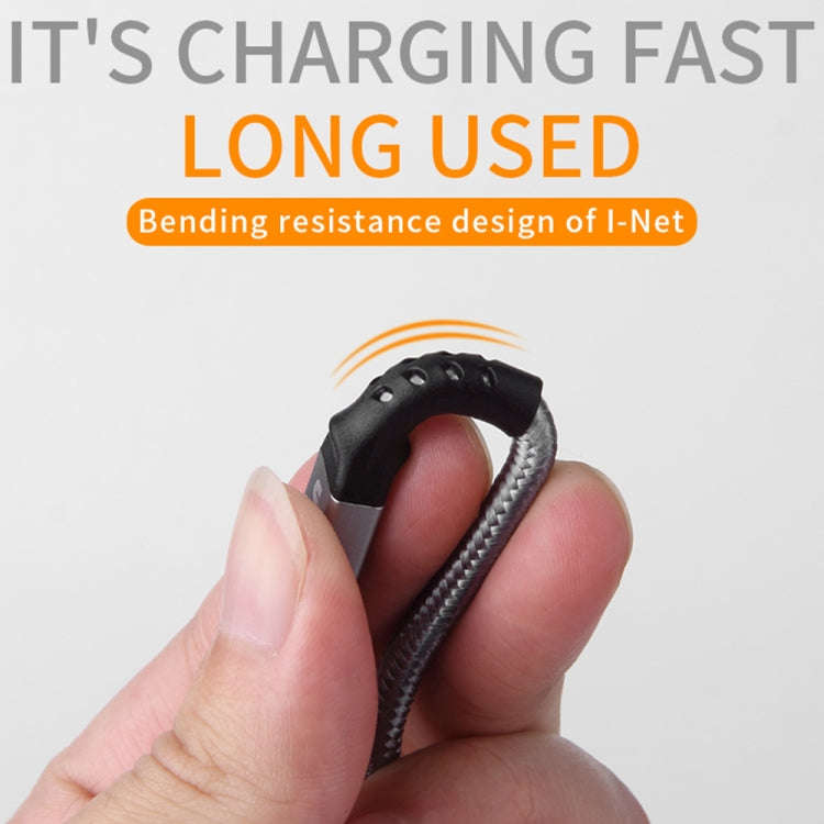 IVON CA89 2.1A USB to USB-C / Type-C Braid Fast Charge Data Cable, Cable Length: 1m (Grey)
