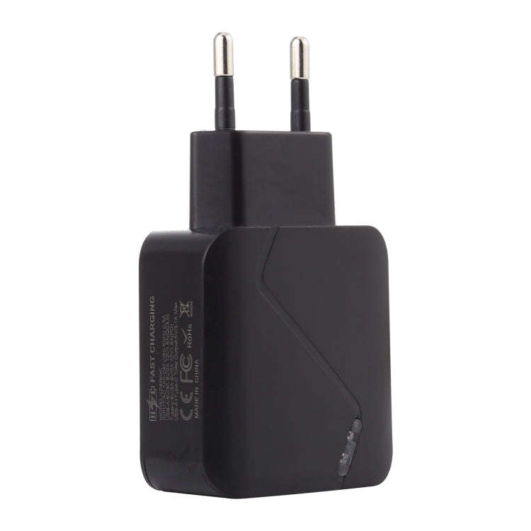 LZ-819A+C QC3.0 USB + PD 18W USB-C / Type-C Interfaces Travel Charger with Indicator Light, EU Pl...