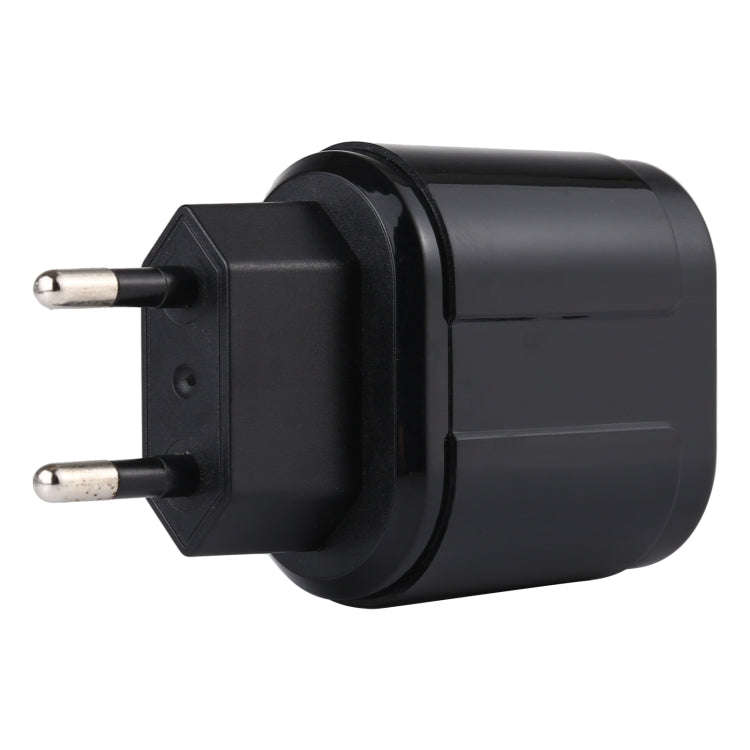 LZ-022 5V 2.4A Dual USB Ports Travel Charger, EU Plug (Black)
