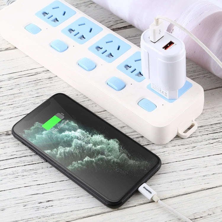 LZ-022 5V 2.4A Dual USB Ports Travel Charger, EU Plug (White)