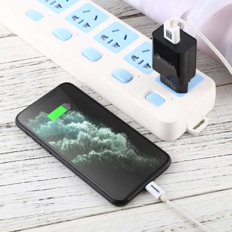 LZ-706 QC3.0 Single USB Port Travel Charger, EU Plug (Black)