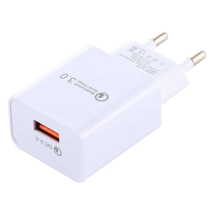 LZ-706 QC3.0 Single USB Port Travel Charger, EU Plug (White)