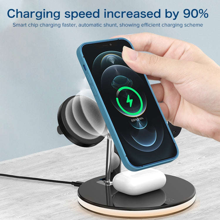 3 in 1 15W Multi-function Magnetic Wireless Charger for Mobile Phones & Apple Watches & AirPods, ...