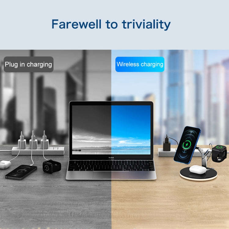 3 in 1 15W Multi-function Magnetic Wireless Charger for Mobile Phones & Apple Watches & AirPods, ...