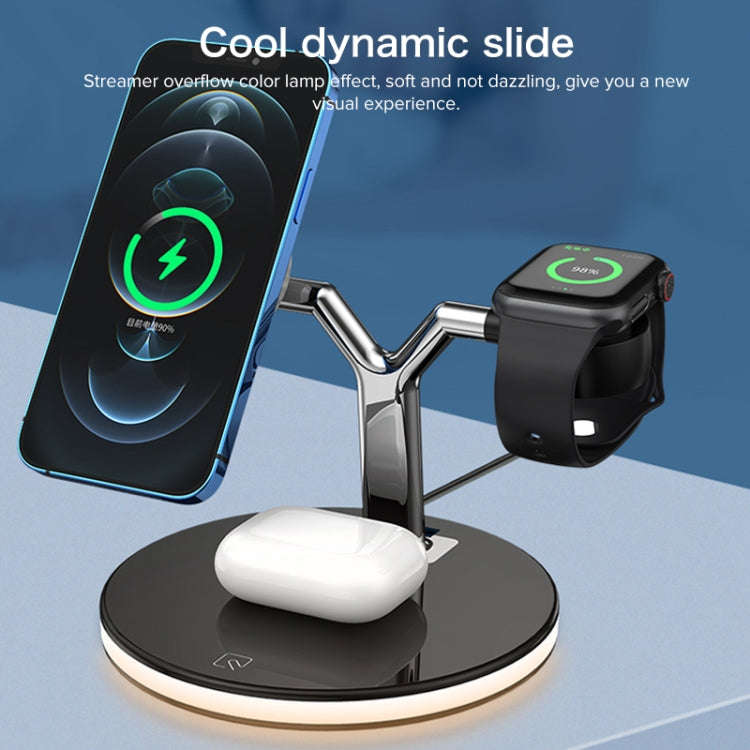 3 in 1 15W Multi-function Magnetic Wireless Charger for Mobile Phones & Apple Watches & AirPods, ...