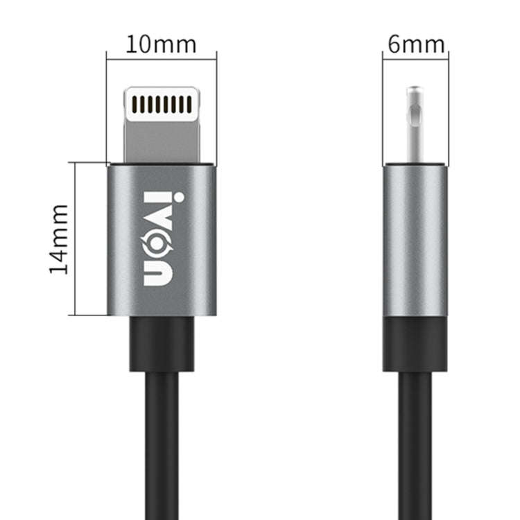 IVON CA73 2.4A Micro USB Fast Charging Data Cable, Length: 2m(Black)