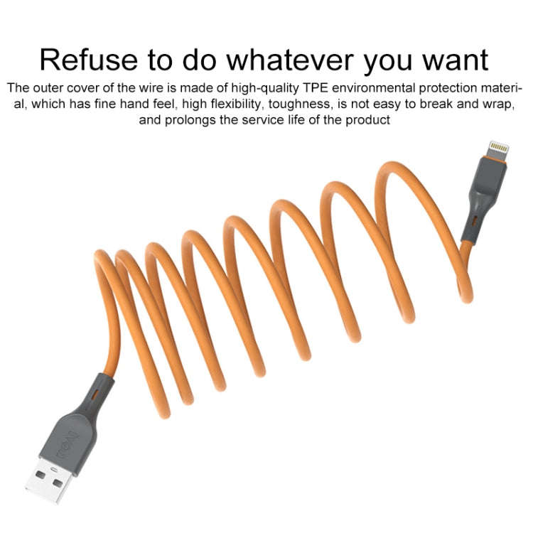 IVON CA78 2.4A Type-C / USB-C Fast Charging Data Cable, Length: 1m(Orange)