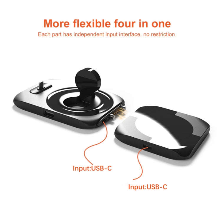 W8 4 In 1 Wireless Charger Holder Charging Station for iPhone / Apple Watch / AirPods