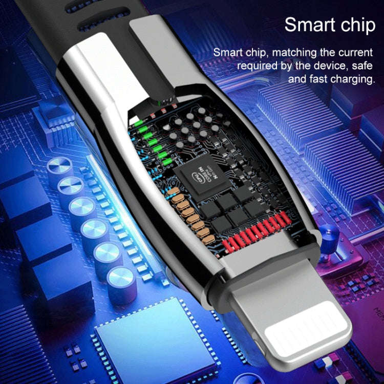 WK WDC-107i 1m 2.4A Saint Zinc Alloy Series USB to 8 Pin Data Sync Charging Cable (Black)
