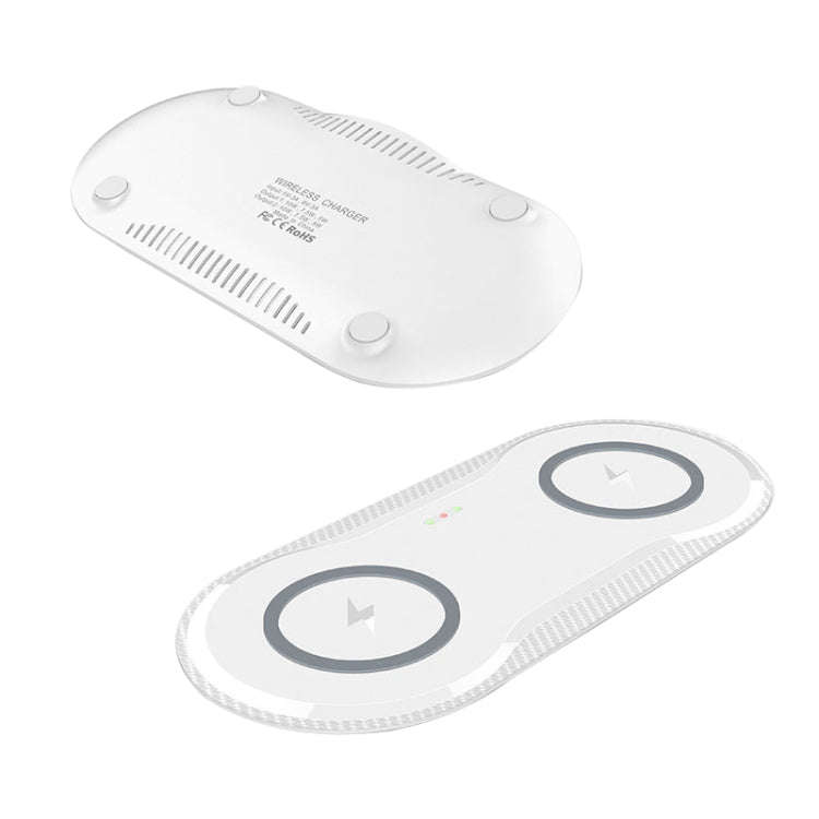 10W 5V / 9V Wireless Dual Mobile Phone Fast Charger Base for All Support the QI Standard Mobile P...
