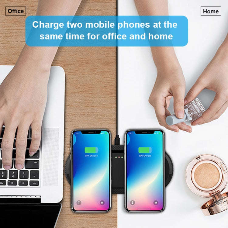 10W 5V / 9V Wireless Dual Mobile Phone Fast Charger Base for All Support the QI Standard Mobile P...