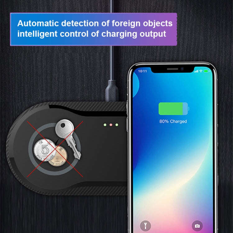 10W 5V / 9V Wireless Dual Mobile Phone Fast Charger Base for All Support the QI Standard Mobile P...