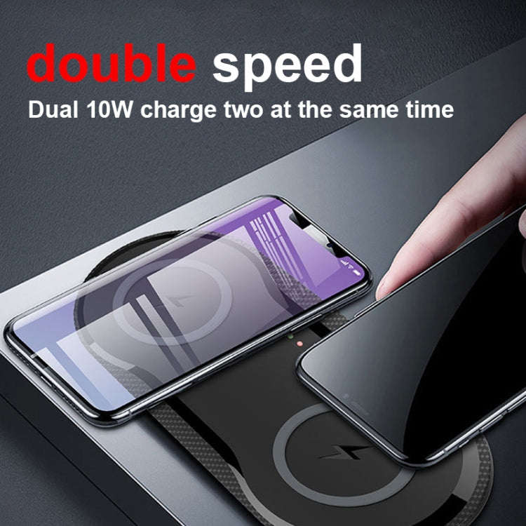 10W 5V / 9V Wireless Dual Mobile Phone Fast Charger Base for All Support the QI Standard Mobile P...