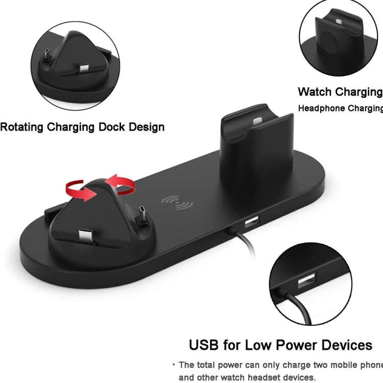 HQ-UD15-upgraded 6 in 1 Wireless Charger For iPhone, Apple Watch, AirPods and Other Android Phone...