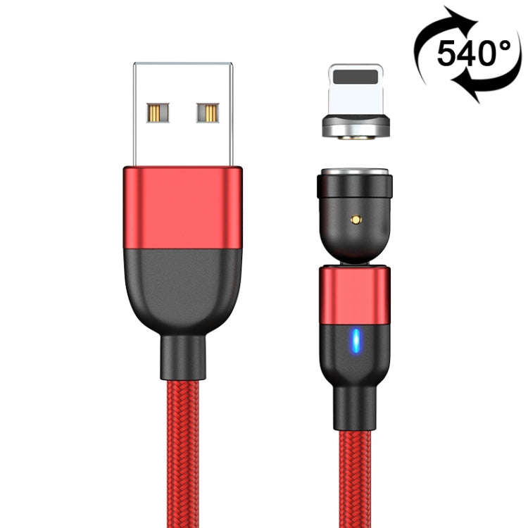 2m 3A Output USB to 8 Pin 540 Degree Rotating Magnetic Data Sync Charging Cable(Red)
