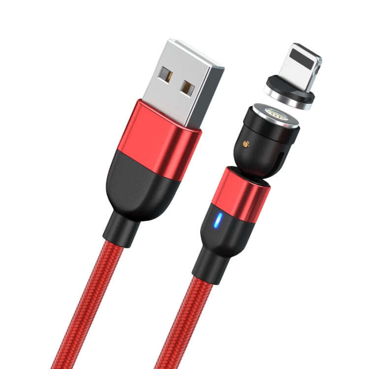 2m 3A Output USB to 8 Pin 540 Degree Rotating Magnetic Data Sync Charging Cable(Red)