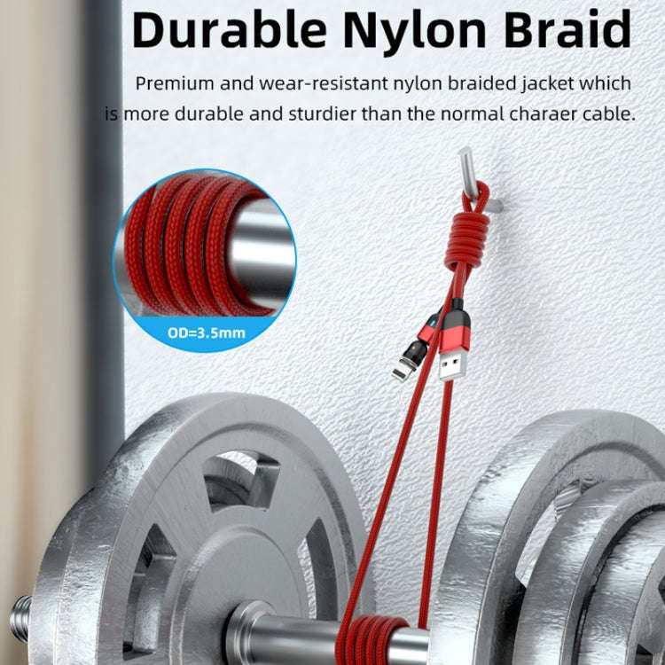 2m 3A Output USB to 8 Pin 540 Degree Rotating Magnetic Data Sync Charging Cable(Red)