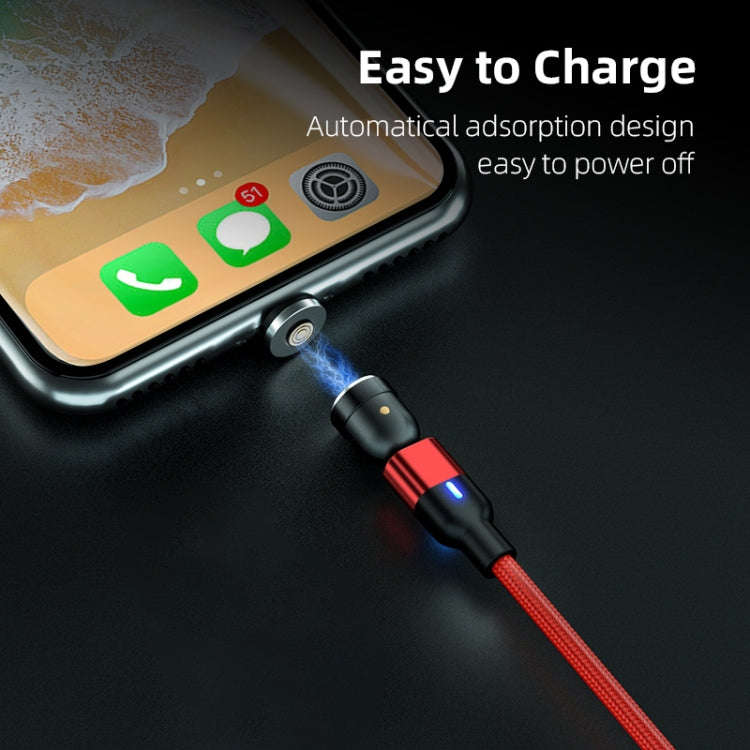 2m 3A Output USB to 8 Pin 540 Degree Rotating Magnetic Data Sync Charging Cable(Red)