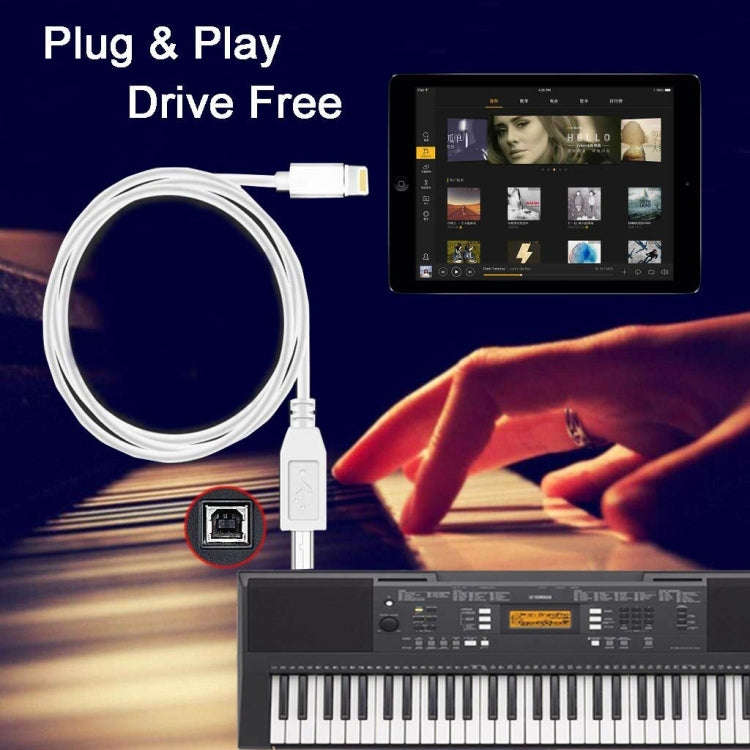 1m 8 Pin to Type-B Male Piano / Electronic Piano Cable MIDI Cable Adapter(White)