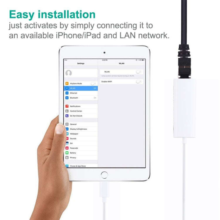 QTS-LAN8152B 1m 8 Pin to RJ45 Ethernet LAN Network Adapter Cable(White)
