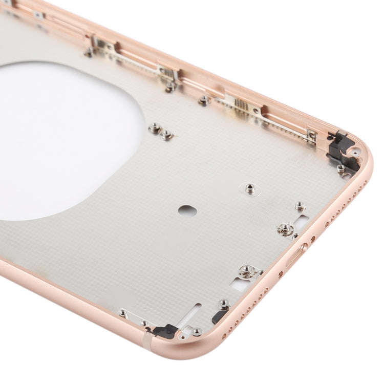 Transparent Back Cover with Camera Lens & SIM Card Tray & Side Keys for iPhone 8 Plus (Gold)