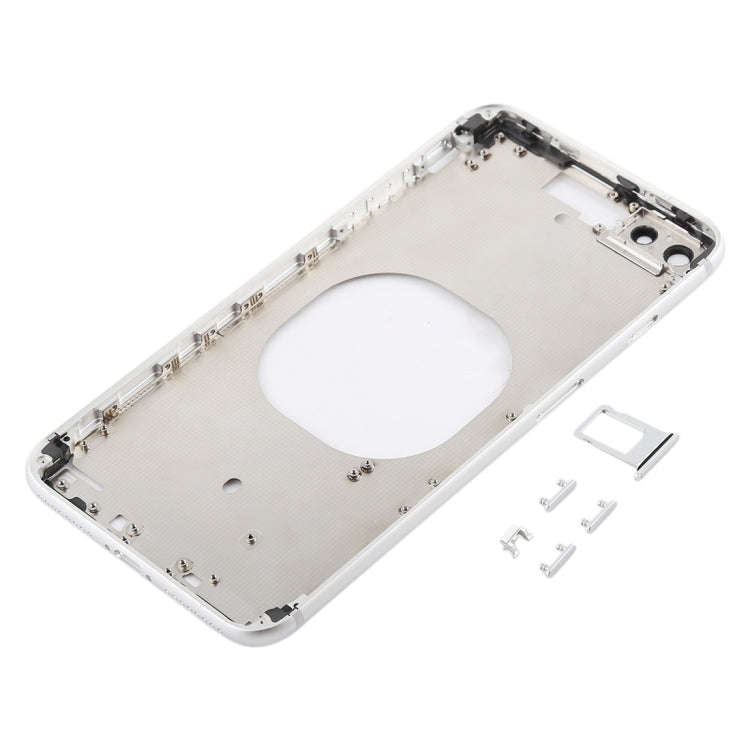 Transparent Back Cover with Camera Lens & SIM Card Tray & Side Keys for iPhone 8 Plus (White)