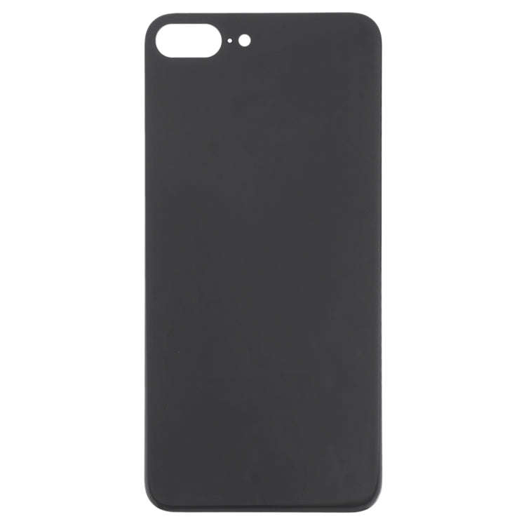 Easy Replacement Big Camera Hole Glass Back Battery Cover with Adhesive for iPhone 8 Plus(Black)