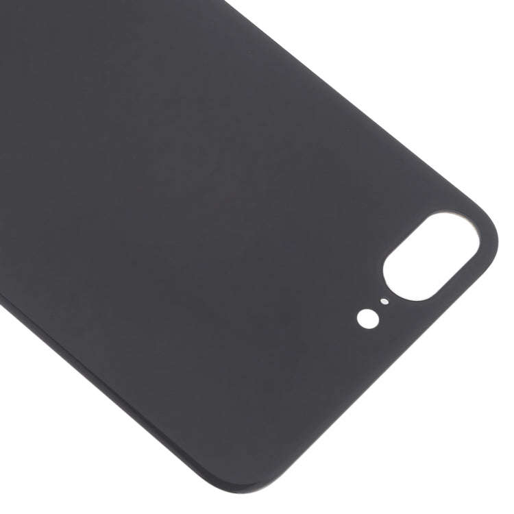 Easy Replacement Big Camera Hole Glass Back Battery Cover with Adhesive for iPhone 8 Plus(Black)