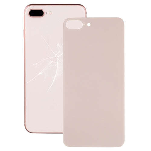 Easy Replacement Big Camera Hole Glass Back Battery Cover with Adhesive for iPhone 8 Plus(Gold)