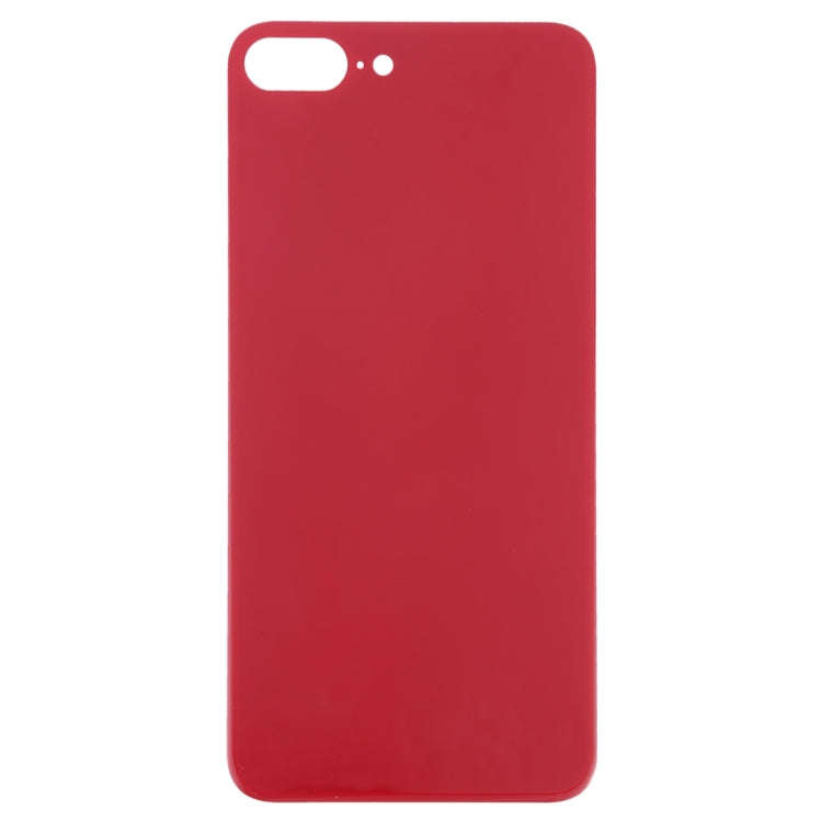 Easy Replacement Big Camera Hole Glass Back Battery Cover with Adhesive for iPhone 8 Plus(Red)