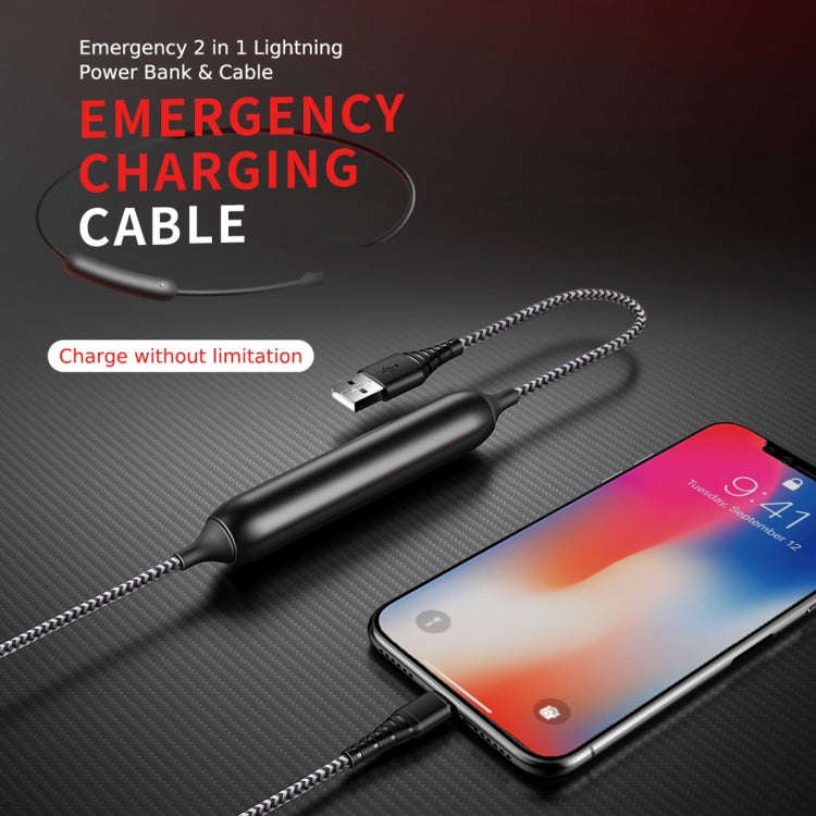 ROCK 1.2m 2.1A TPE + Nylon Braided USB to 8 Pin Data Sync Charge Cable For iPhone 11 Pro Max / iP...