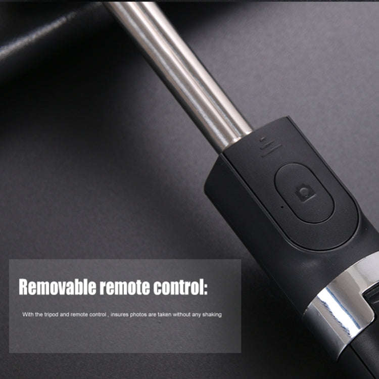 2 in 1 Foldable Bluetooth Shutter Remote Selfie Stick Tripod for iPhone and Android Phones(Red)