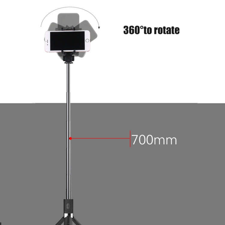 2 in 1 Foldable Bluetooth Shutter Remote Selfie Stick Tripod for iPhone and Android Phones(Red)