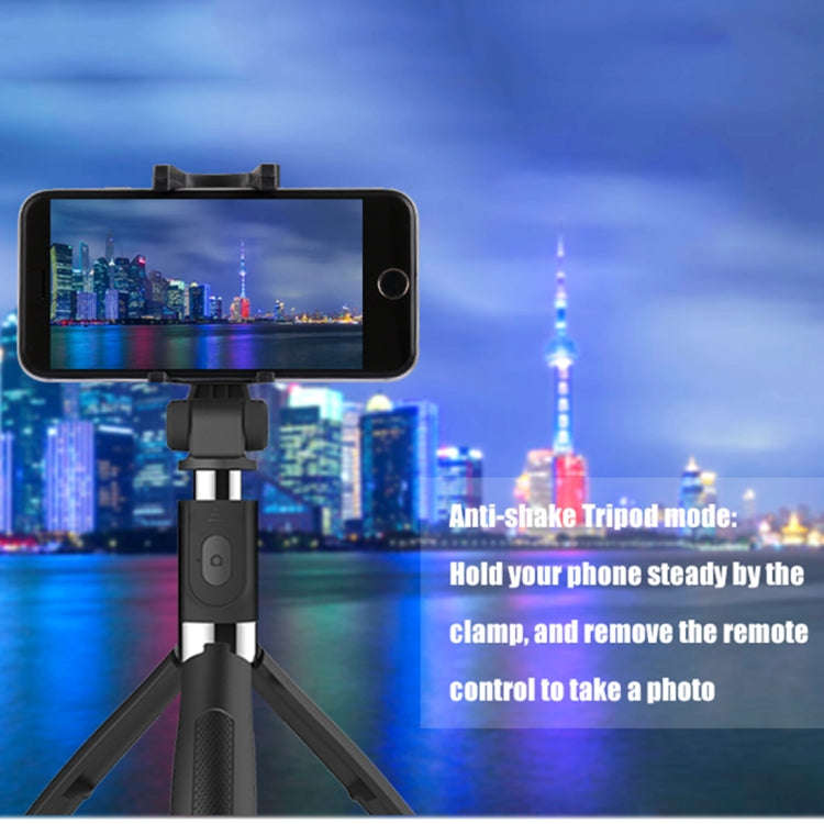 2 in 1 Foldable Bluetooth Shutter Remote Selfie Stick Tripod for iPhone and Android Phones(Red)