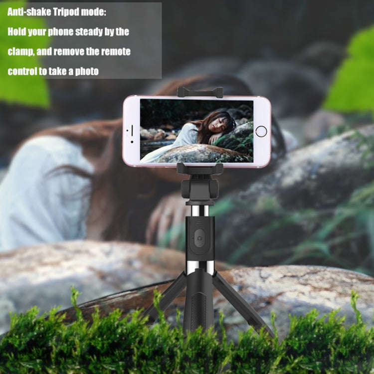 2 in 1 Foldable Bluetooth Shutter Remote Selfie Stick Tripod for iPhone and Android Phones(Red)