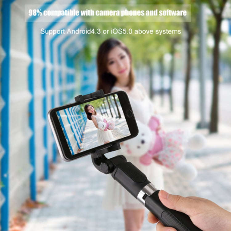 2 in 1 Foldable Bluetooth Shutter Remote Selfie Stick Tripod for iPhone and Android Phones(Red)