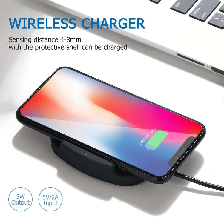 QK11 10W ABS + PC Fast Charging Qi Wireless Charger Pad(Blue)