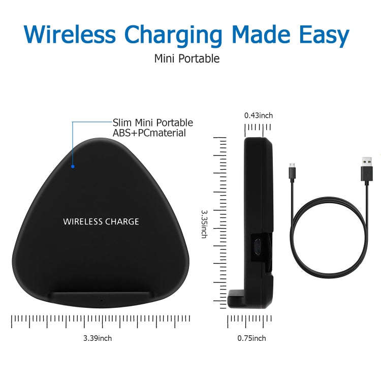 QK11 10W ABS + PC Fast Charging Qi Wireless Charger Pad(Blue)