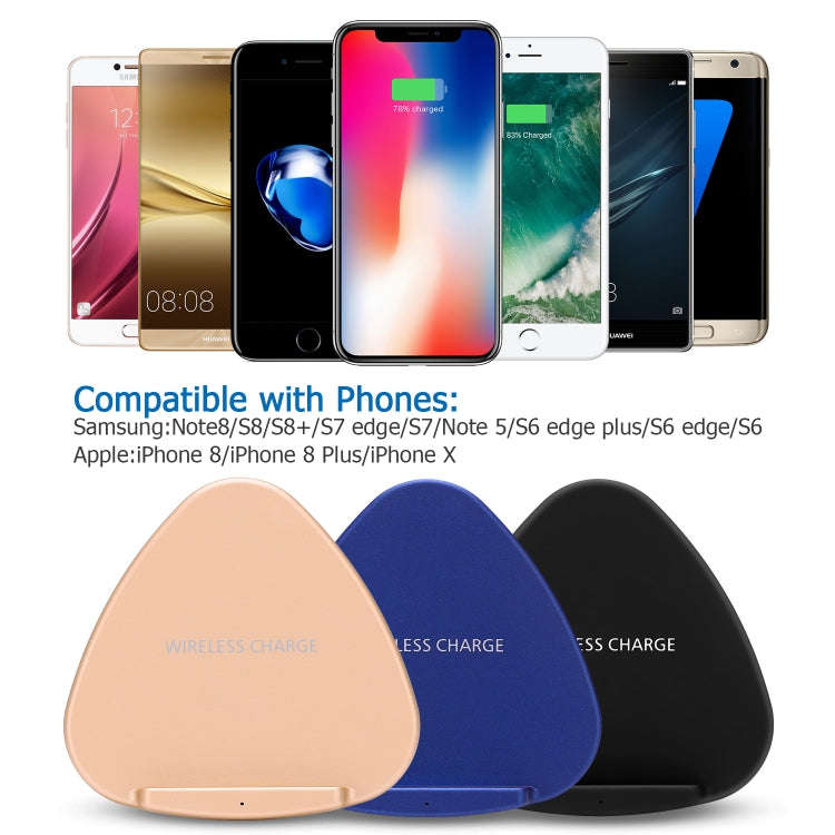 QK11 10W ABS + PC Fast Charging Qi Wireless Charger Pad(Blue)