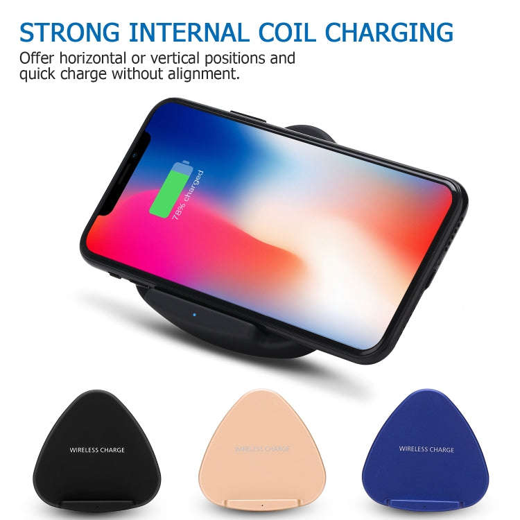 QK11 10W ABS + PC Fast Charging Qi Wireless Charger Pad(Blue)