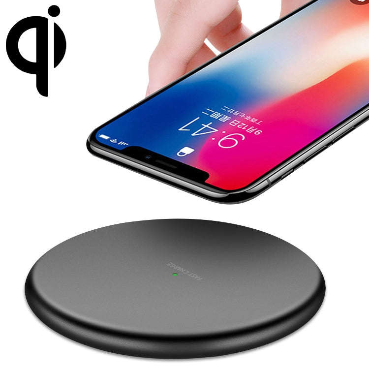 TOVYS-KC-N5 9V 1A Output Frosted Round Wire Qi Standard Fast Charging Wireless Charger, Cable Len...