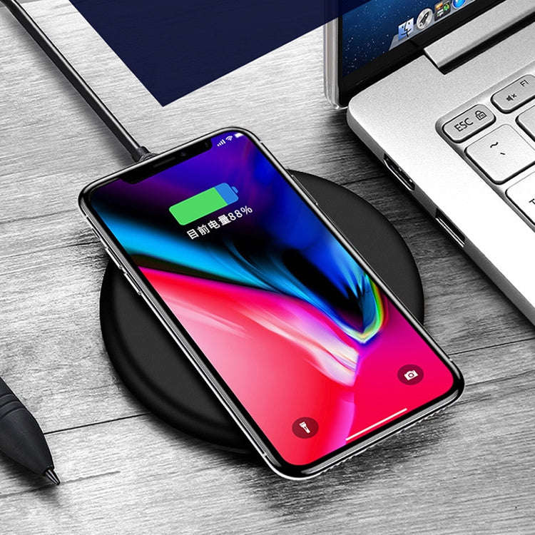 TOVYS-KC-N5 9V 1A Output Frosted Round Wire Qi Standard Fast Charging Wireless Charger, Cable Len...