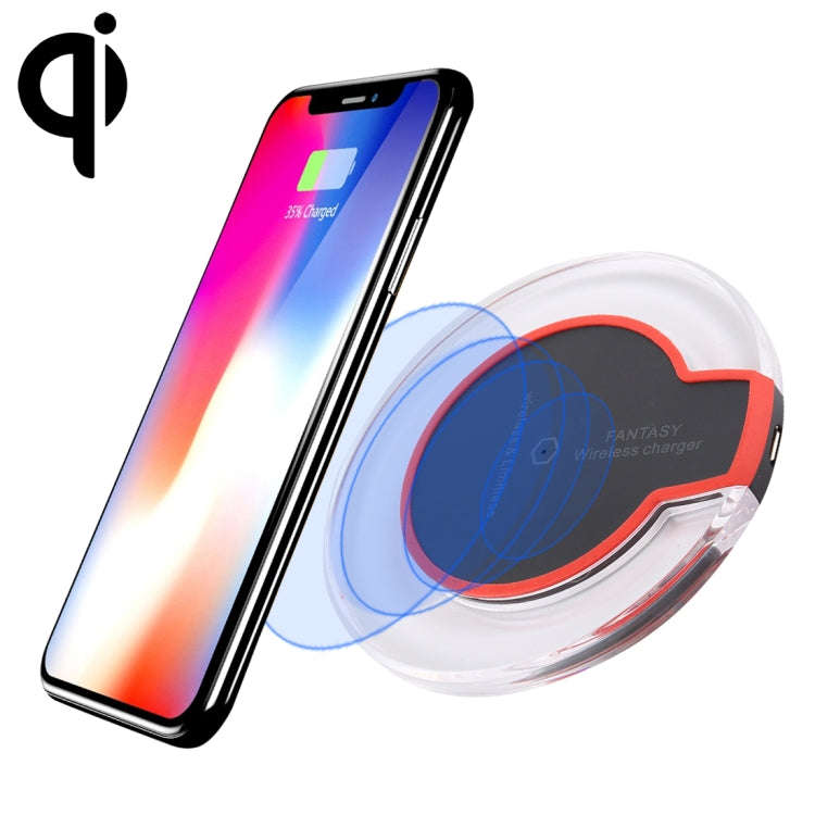 FANTASY 5V 1A Output Qi Standard Ultra-thin Wireless Charger with Charging Indicator, Support QI ...