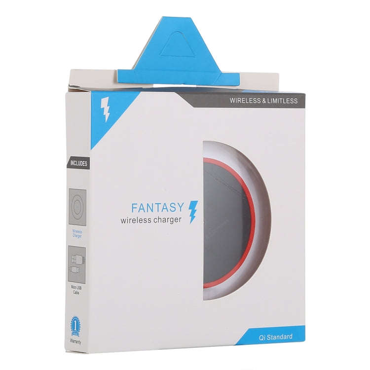 FANTASY 5V 1A Output Qi Standard Ultra-thin Wireless Charger with Charging Indicator, Support QI ...
