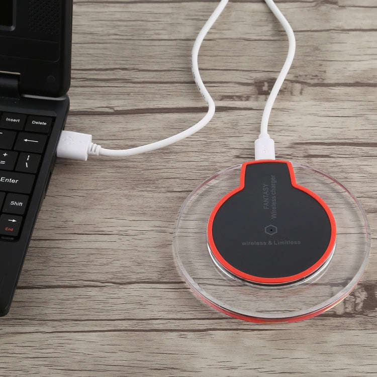 FANTASY 5V 1A Output Qi Standard Ultra-thin Wireless Charger with Charging Indicator, Support QI ...