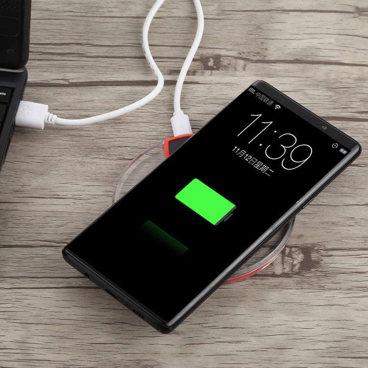 FANTASY 5V 1A Output Qi Standard Ultra-thin Wireless Charger with Charging Indicator, Support QI ...
