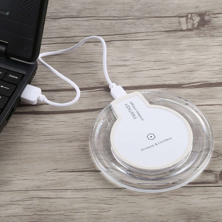 FANTASY 5V 1A Output Qi Standard Ultra-thin Wireless Charger with Charging Indicator, Support QI ...